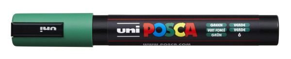 Preces attēls Marķieris ūdens bāzes UNI Posca PC-5M zaļš (6)