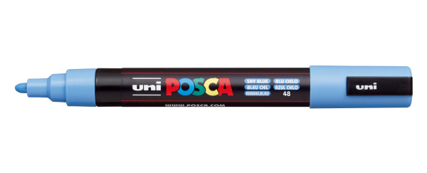 Preces attēls Marķieris ūdens bāzes UNI Posca PC-5M debess zils (48)