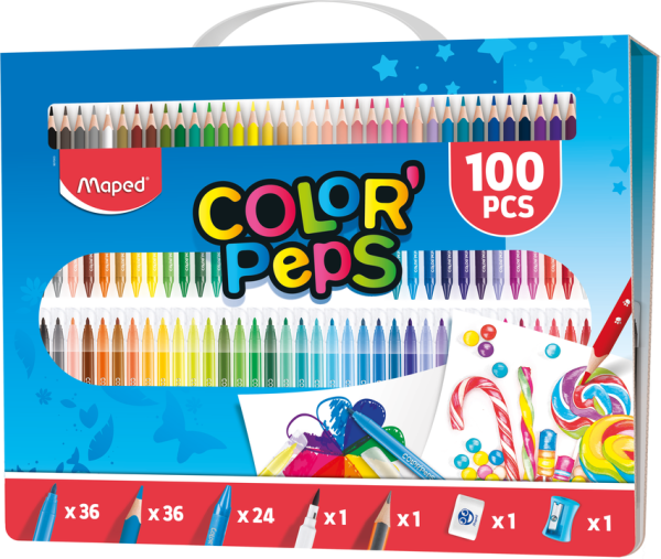 Preces attēls Komplekts krāsošanai MAPED Color'Peps Colouring set, 100 priekšmeti