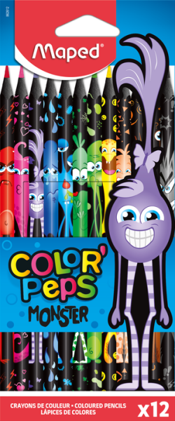 Preces attēls Zīmuļkrāsas MAPED "Color`Peps Monster" 12 krāsas