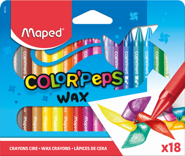 Preces attēls Krītiņi vaska MAPED Wax 18 krāsas