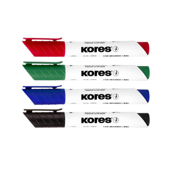 Preces attēls Baltas tāfeles marķieru komplekts KORES K-Marker WB 4 krāsas