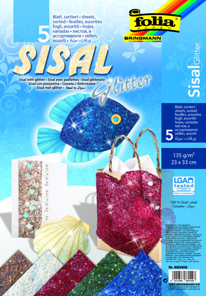 Preces attēls Sizāla loksnes FOLIA 5 asorti krāsas 23*33cm ar spīdumiem