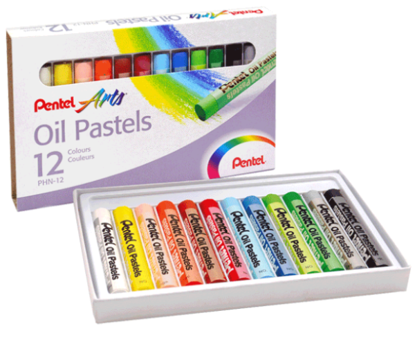 Preces attēls Eļļas pastelis PENTEL 12 krāsas