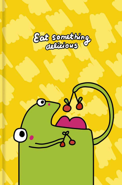 Preces attēls Klade elastīgs vāks A6 80lp # Soft Touch lamināts + UV laka ''Eat something delicious'' 07017