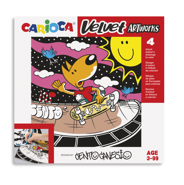 Preces attēls Izkrāsojamās 4 bildes CARIOCA Velvet Artwork, Cento Canesio "Sport"