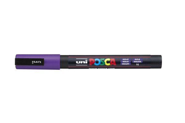 Preces attēls Marķieris ūdens bāzes UNI Posca PC-3M violets (12)