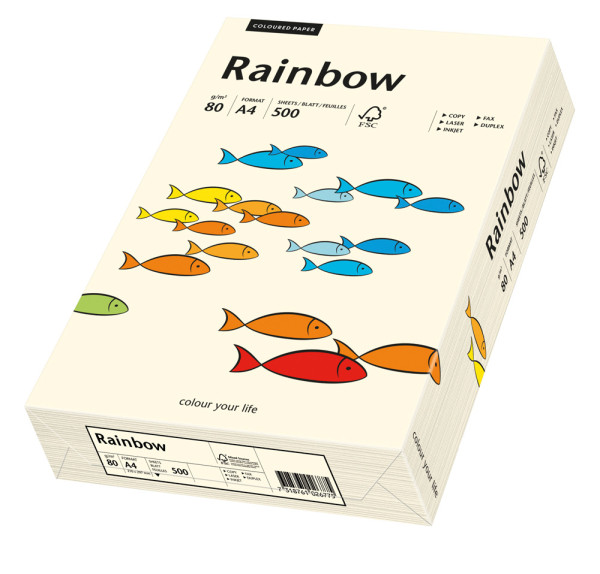 Preces attēls Papīrs RAINBOW 80g/m2 A4 500lp krēmkrāsa Nr.03