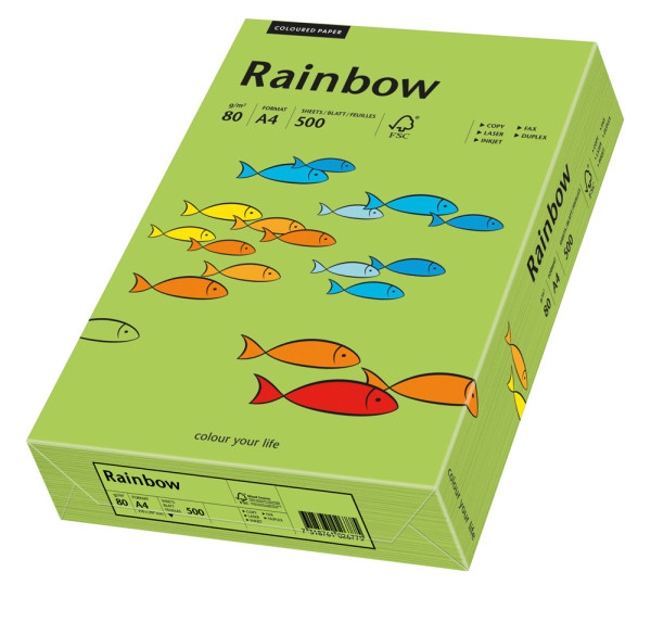 Preces attēls Papīrs RAINBOW 80g/m2 A4 500lp zaļš Nr.76