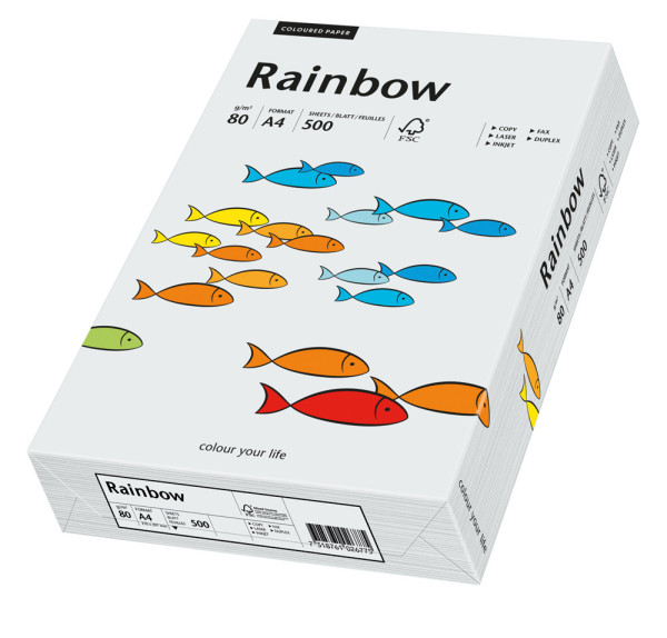 Preces attēls Papīrs RAINBOW 80g/m2 A4 500lp gaiši pelēks Nr.93
