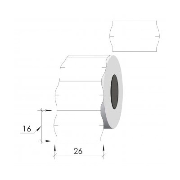 Preces attēls Marķēšanas uzlīmes 26*16mm, baltas, ar vieglu līmi, 1000 uzlīmes