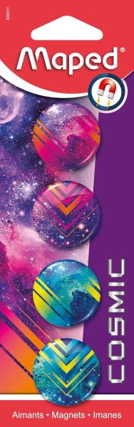 Preces attēls Magnēti tāfelei MAPED "Cosmic" d=30mm 4 gab. blisterī