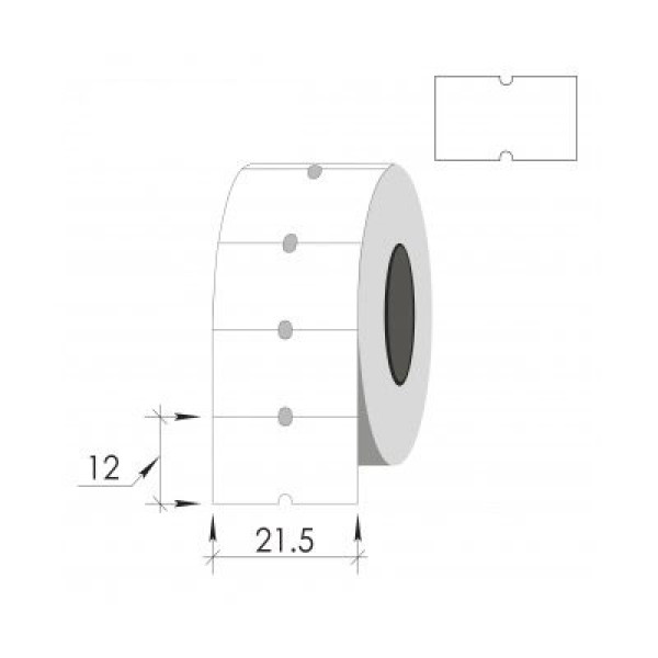 Preces attēls Marķēšanas uzlīmes 21,5*12mm, baltas, 1000 uzlīmes