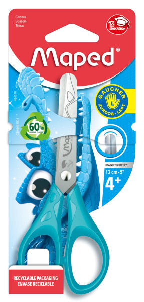 Preces attēls Šķēres MAPED Essentials 13cm kreiļu, kartona blisterī